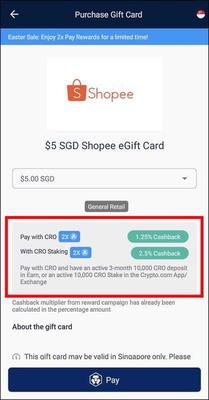 Selecting Shopee eGift card